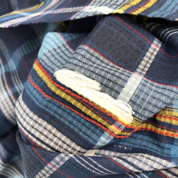 Marmot Plaid Button Up Shirt Blue Long Sleeve Lightweight Mens Small - Picture 7 of 7